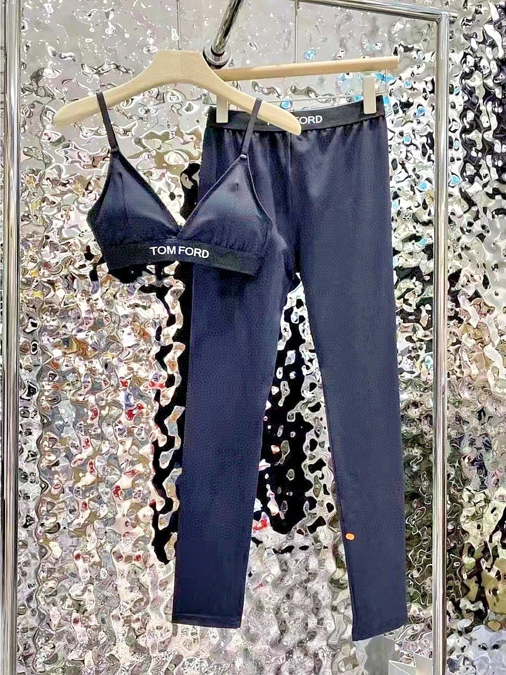 TOM FORD Black Leggings & Bra Set Size Medium NWT